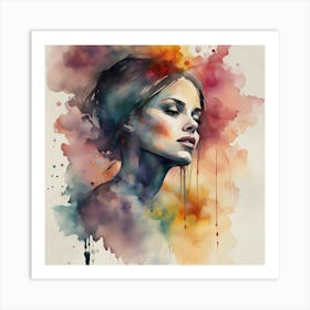 Watercolor Of A Woman Art Print