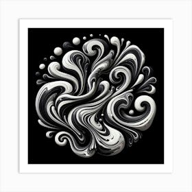 Black and White Abstract Art 288 Art Print