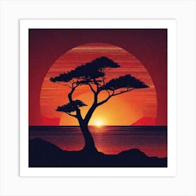 Sunset Tree 13 Art Print