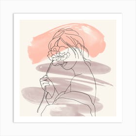 Modern Woman Line Art 30x30 1 Art Print