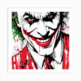 The Joker Portrait Ink Painting (10) Art Print