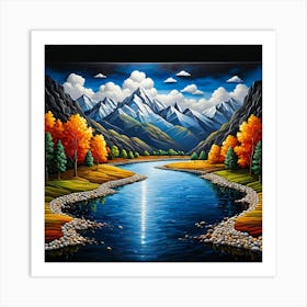 River In Autumn Poster