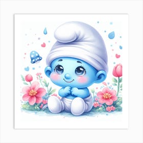 Smurf Baby Art Print