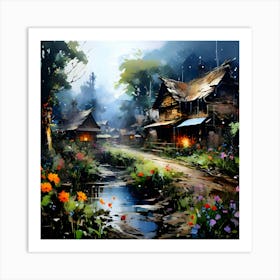 Village In The Forest 1 Art Print