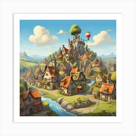 Village In The Countryside 1 Art Print