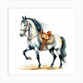 Horse With Saddle Art Print