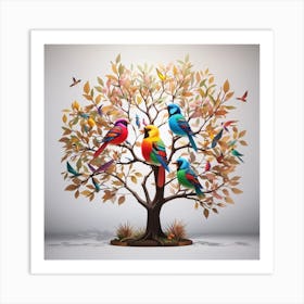 Birds In The Tree Art Print