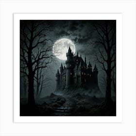 Dark Castle At Night 1 Art Print