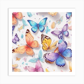 Colorful Butterflies Art Print