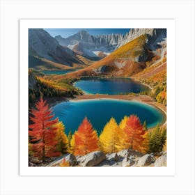 Autumn Lake In The Mountains 1 Art Print