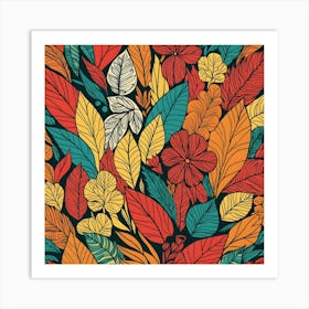 Phoenix Style And Type Vibrant Abstract Floral Illustration 1 (1) Art Print