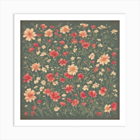 Vintage Floral Pattern Art Print