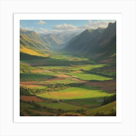 Patchwork Valley Art Print