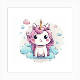 Cute Unicorn 447 Art Print