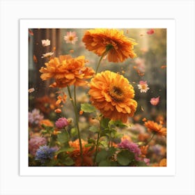 Flowers In The Garden 1 Art Print