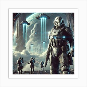 A Science Fiction Depiction Of The Cloud Sentinels Art Print