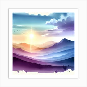 Watercolor Landscape Painting 33 Art Print