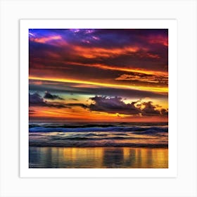 Sunset On The Beach 539 Art Print