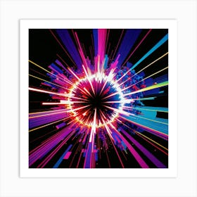 Laser Explosion Glitch Art 9 Art Print