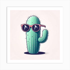 Cactus In Sunglasses 1 Art Print