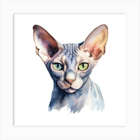 Sphynx Standard Cat Portrait 1 Art Print