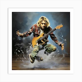 Smudge Kurt Cobain Jump Art Print 0 Art Print