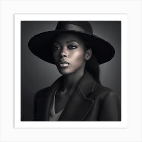 Black Woman In A Hat 2 Art Print