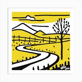 Yellow Road Art Print