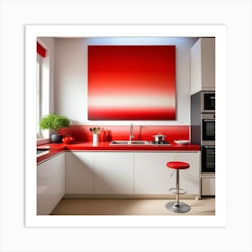 Red Kitchen Art Print