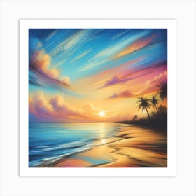 Sunset On The Beach 13 Art Print