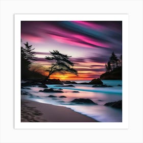 Sunset At The Beach 46 Art Print