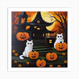 Halloween Cats Art Print