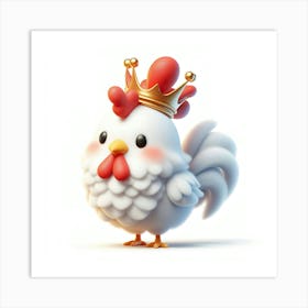 Rooster With Crown Art Print