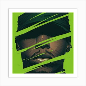 Album Cover Portrait Green Art Print