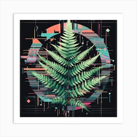 Glitch fern, Glitch art 1 Art Print