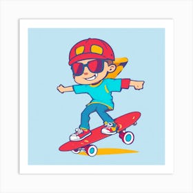 Skateboarder Boy Art Print