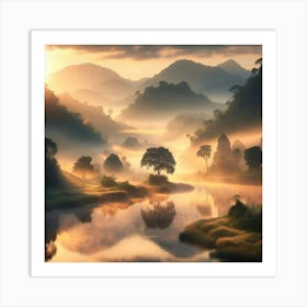 Sunrise In The Mountains 49 Art Print