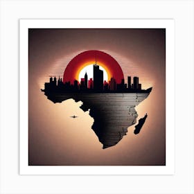 African City Skyline Art Print