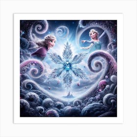 Frozen Elsa And Anna Art Print