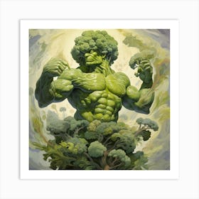 Hulk Broccoli Art Print