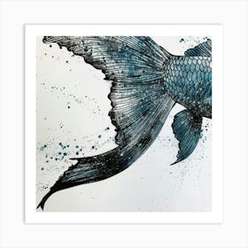 Blue Fish Canvas Print Art Print