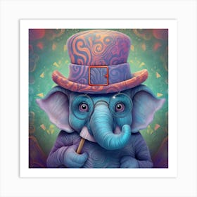 Psychedelic Elephant Póster