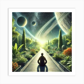 Meditation In Space.AI Art Print