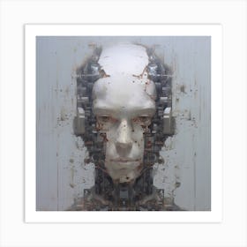 Robot Head Art Print