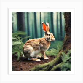 Rabbit In The Forest Photo Art Print