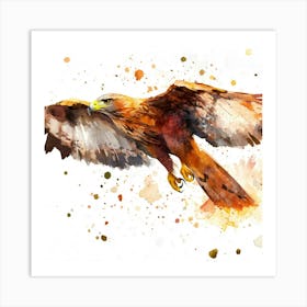 Red Kite Watercolor Painting 1 Art Print