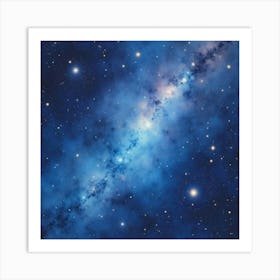 Dreamlike Watercolor View Of Cosmic Star Fields 1 Art Print