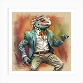 Lizard In A Suit 5 Art Print