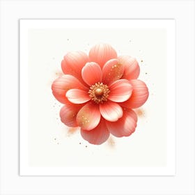 Pink Dahlia Flower Art Print