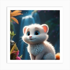 White Cat With Blue Eyes Art Print